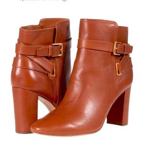 Lauren by Ralph Lauren Mackinley Deep Saddle Tan Leather Ankle Boot 10B